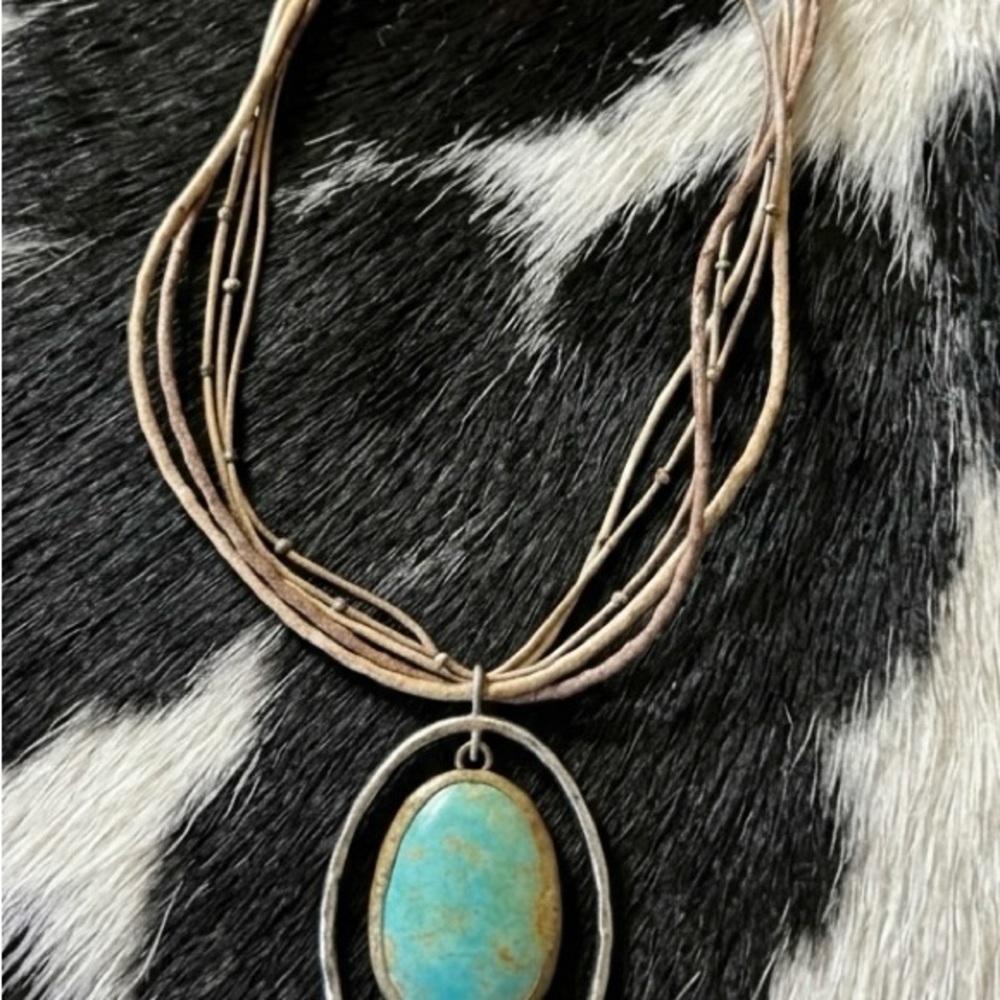 Silpada Multi-Strand Necklace with Turquoise Pendant